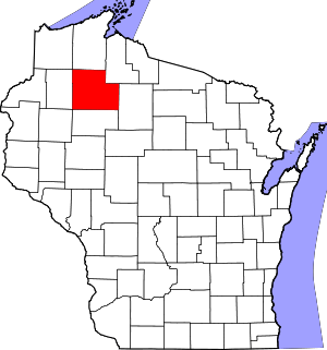 Map Of Wisconsin Highlighting Sawyer County