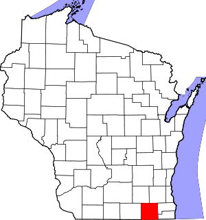 Map Of Wisconsin Highlighting Walworth County