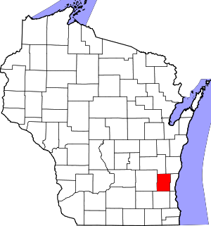 Map Of Wisconsin Highlighting Washington County