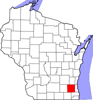 Map Of Wisconsin Highlighting Waukesha County