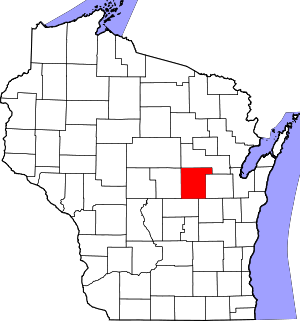 Map Of Wisconsin Highlighting Waupaca County