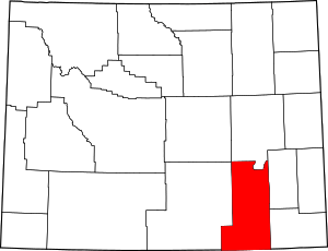 Map Of Wyoming Highlighting Albany County