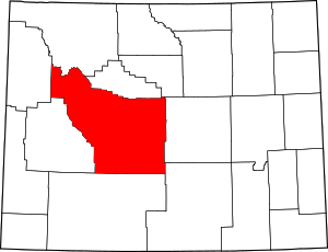 Map Of Wyoming Highlighting Fremont County