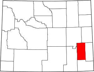 Map Of Wyoming Highlighting Platte County