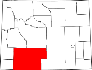 Map Of Wyoming Highlighting Sweetwater County