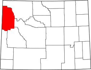 Map Of Wyoming Highlighting Teton County