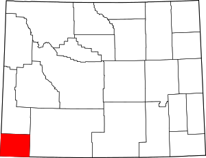 Map Of Wyoming Highlighting Uinta County