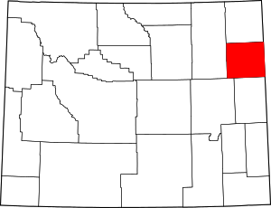 Map Of Wyoming Highlighting Weston County