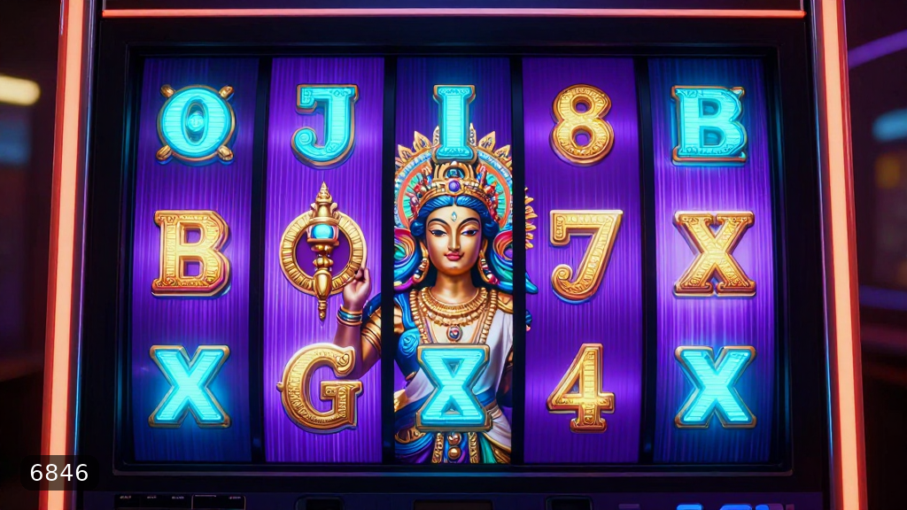 Exemplo de combinação vencedora no slot 6846 com linhas destacadas