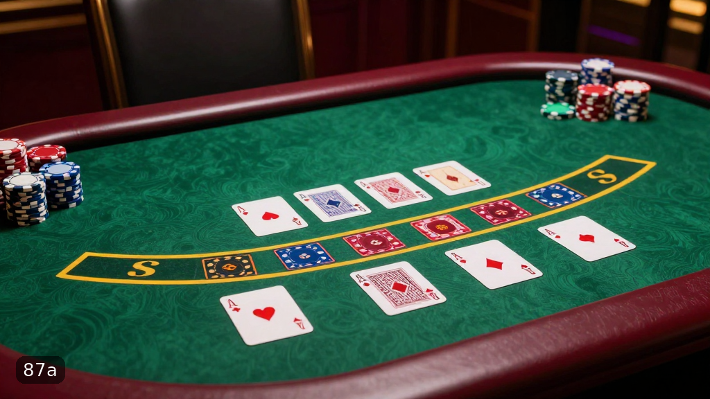 Interface do jogo bacará ao vivo mostrando as opções de apostas Player, Banker e Tie