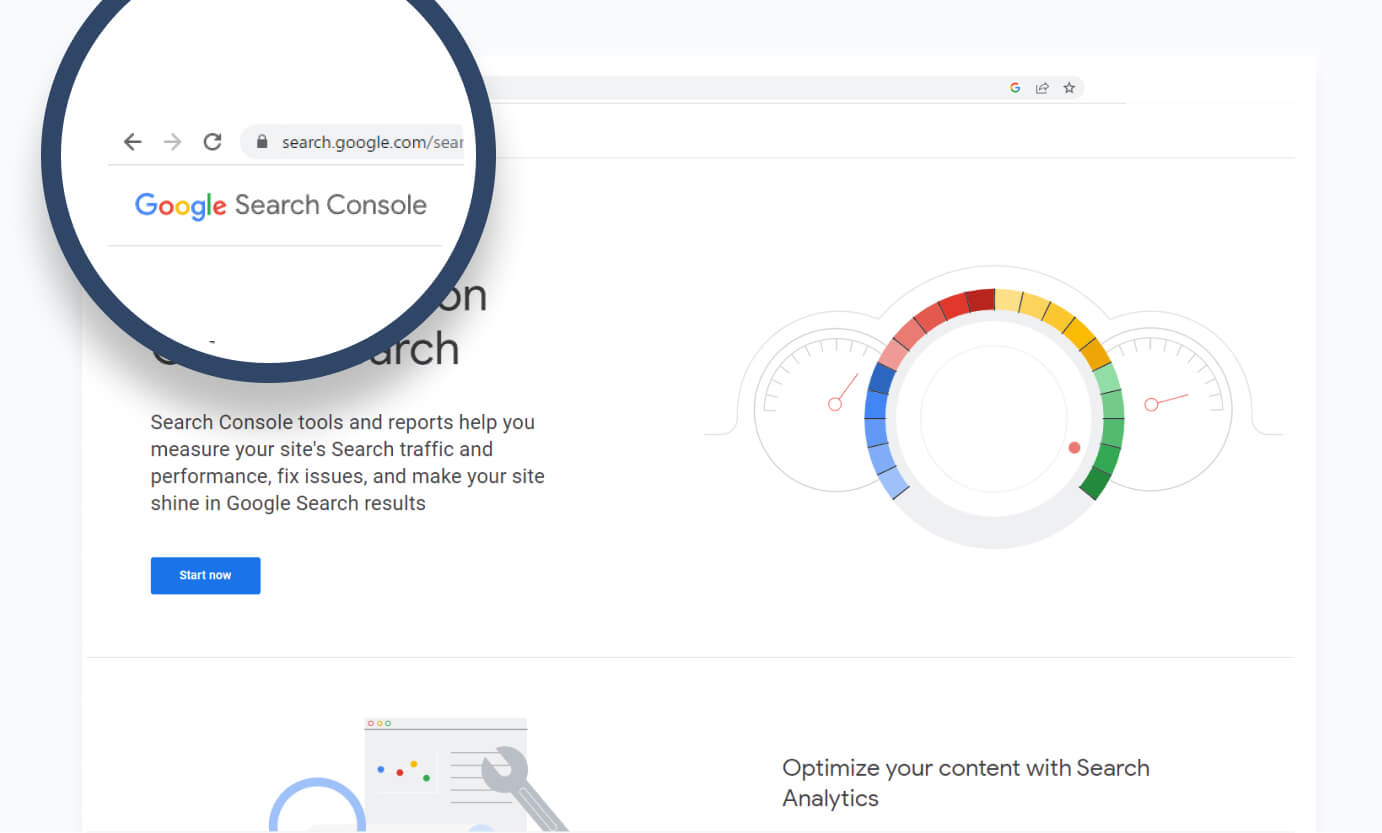 Google Search Console landing page