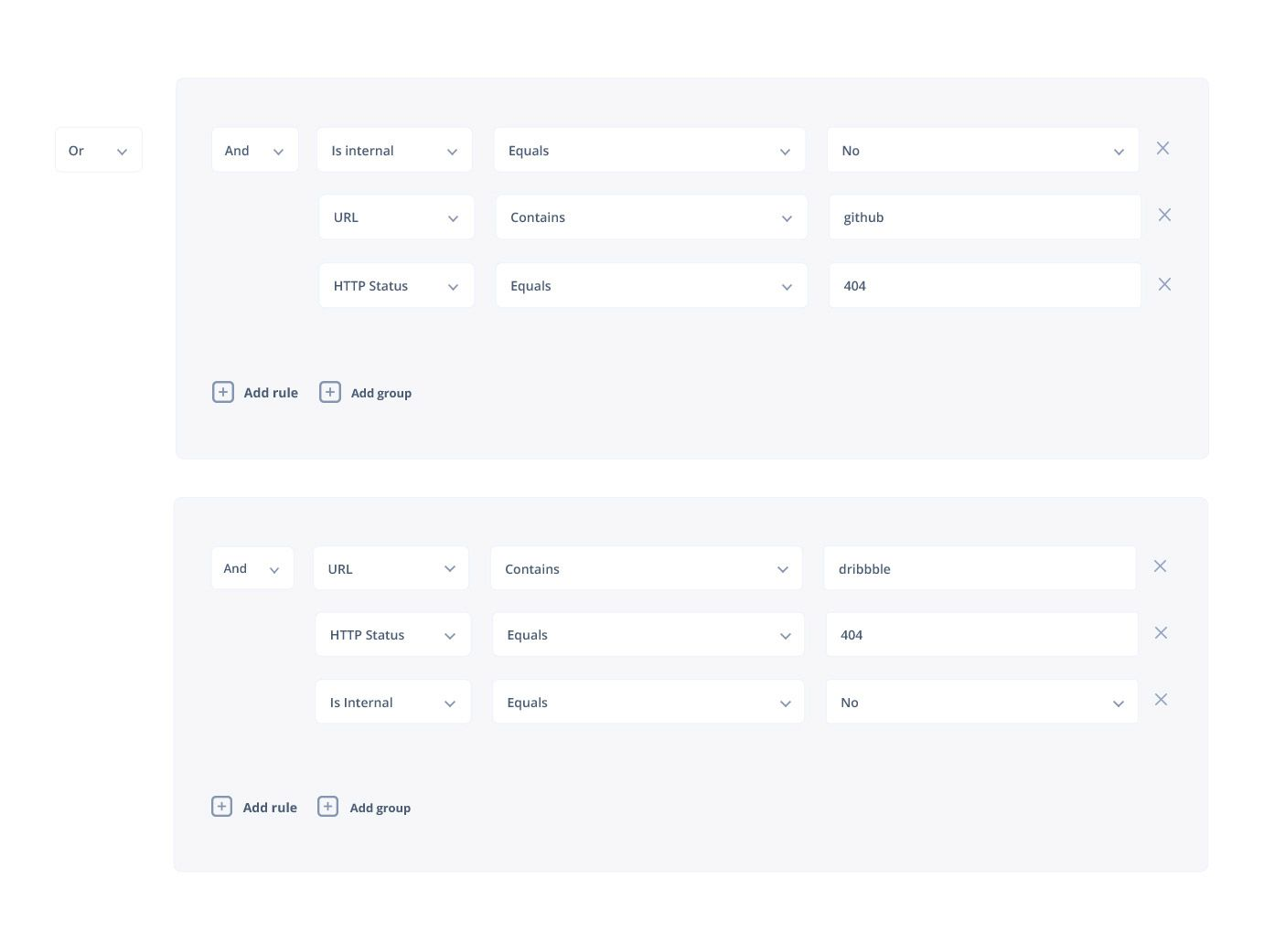 Advanced filtering with two nested dependencies.