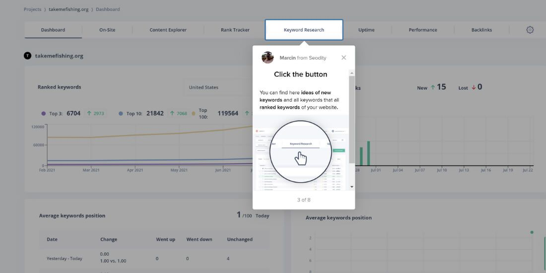 Seodity keyword research course screen-shot