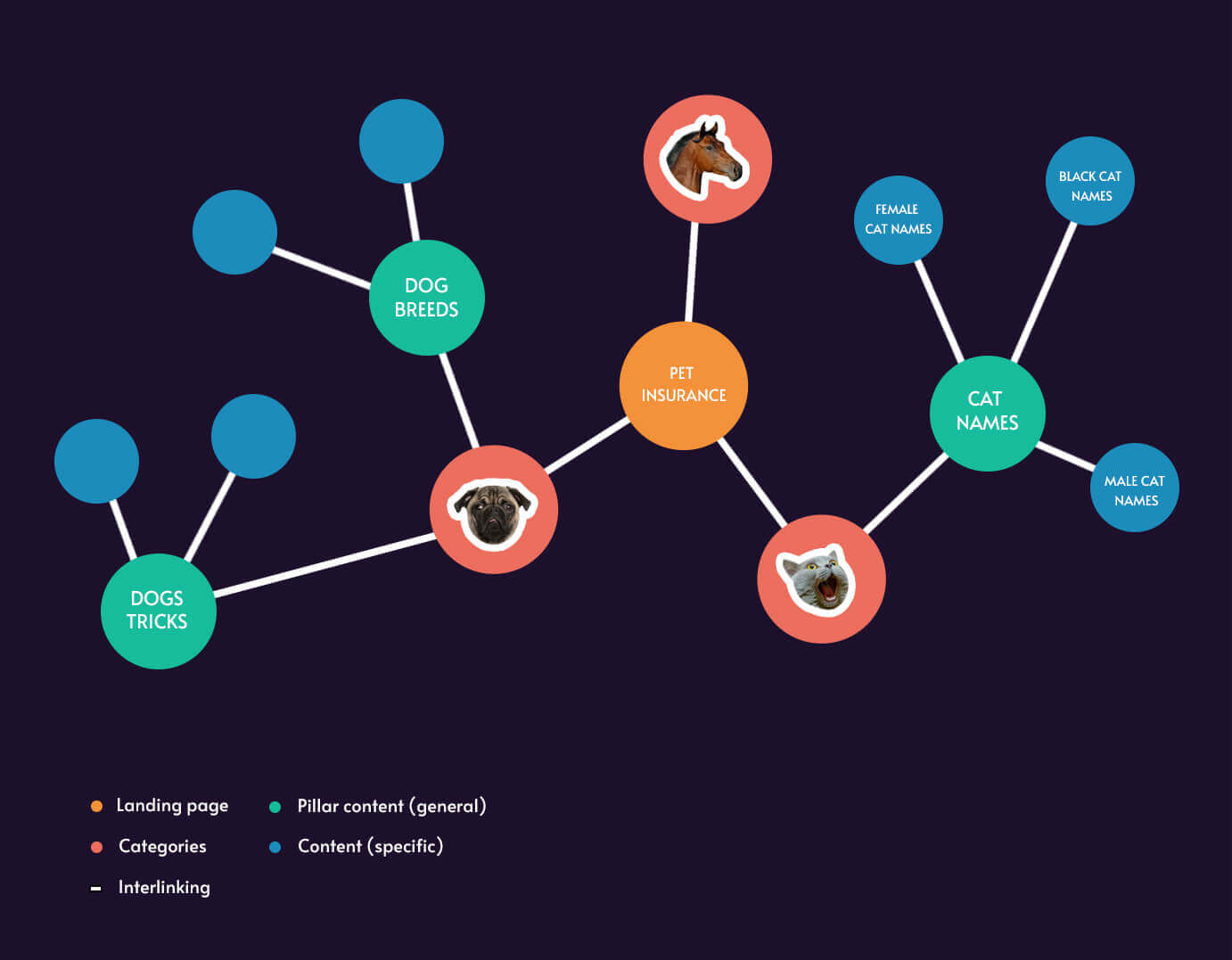 Infographic about content pillars, topic clusters, and their role in preparing a content strategy