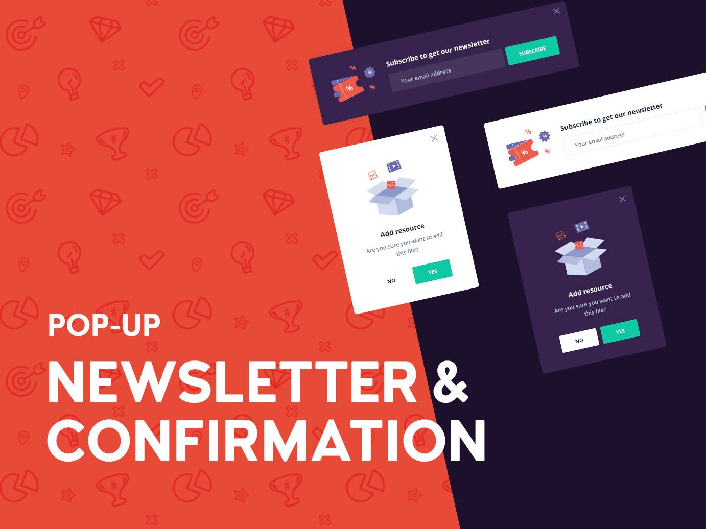 Newsletter and confirmation popup