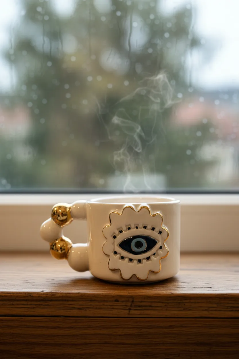 Aura Seramik Mug 170ml & 24k Altın Dekor & El Yapımı