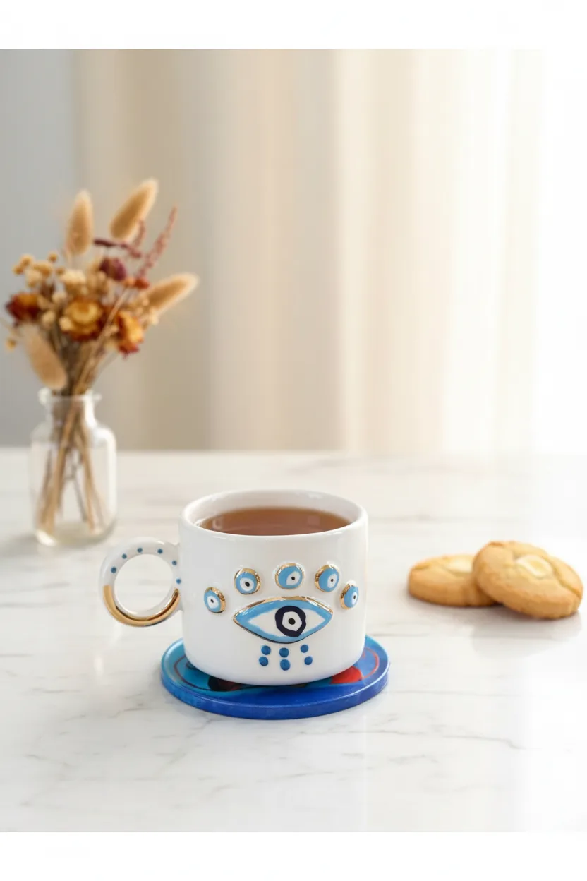 Mysticshield Seramik Mug 170ml & 24k Altın Dekor & El Yapımı