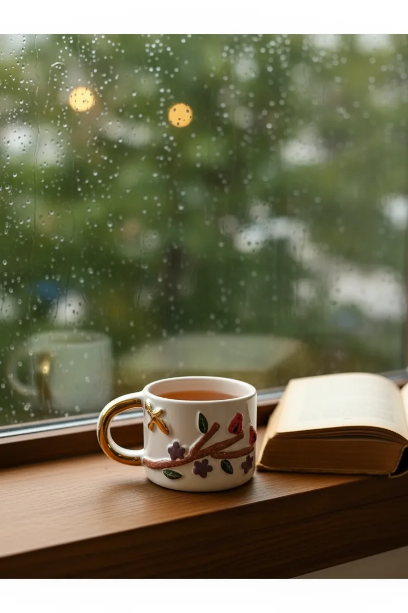 Nature Seramik Mug 200ml & 24k Altın Dekor & El Yapımı