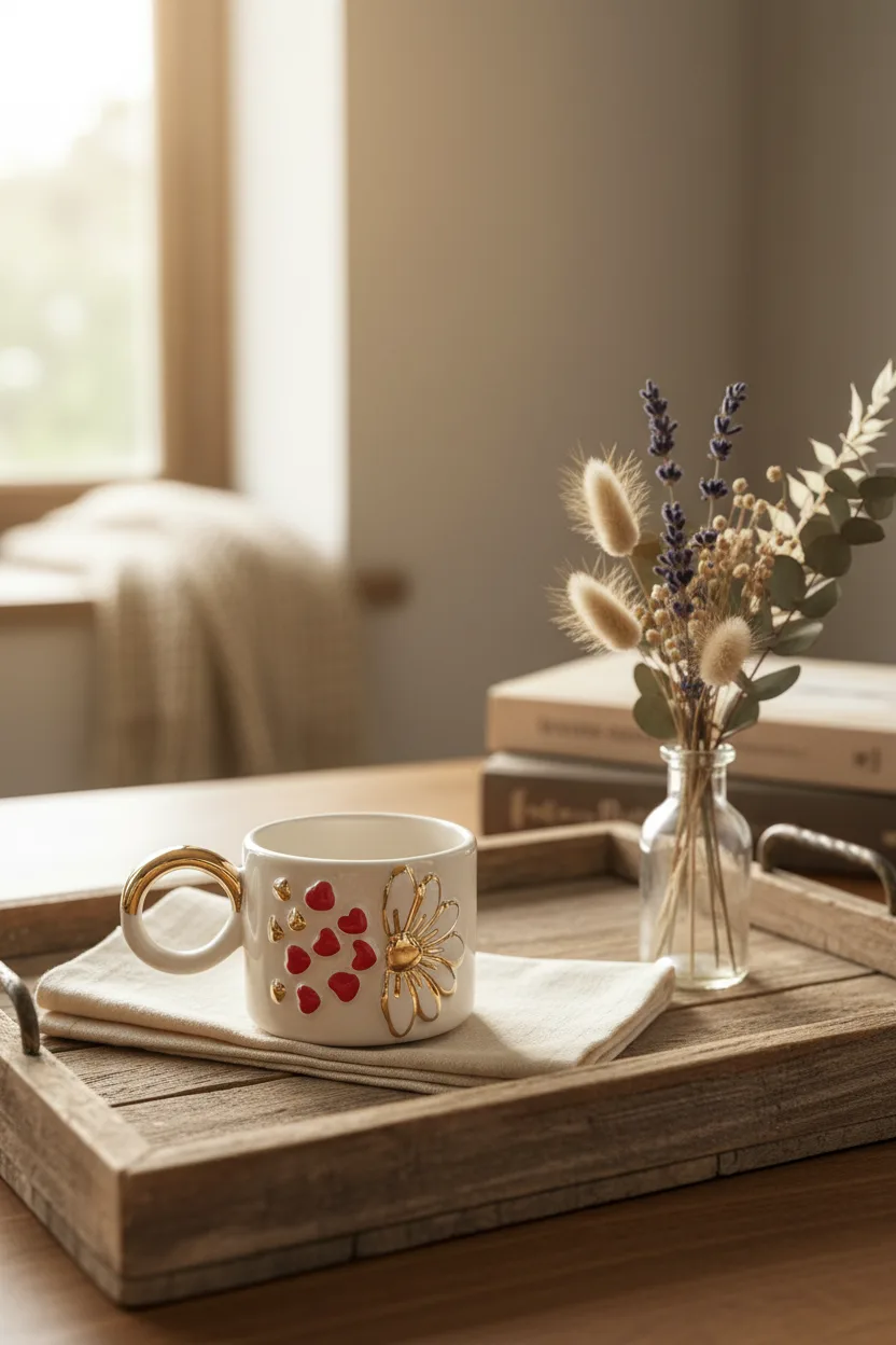 Golden Amour Seramik Mug 200ml & 24k Altın Dekor & El Yapımı
