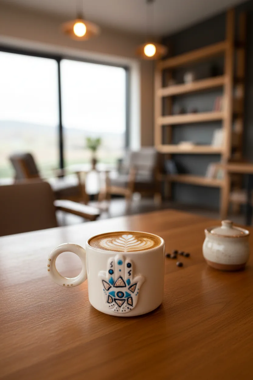 Nazarel Seramik Mug 170ml & 24k Altın Dekor & El Yapımı