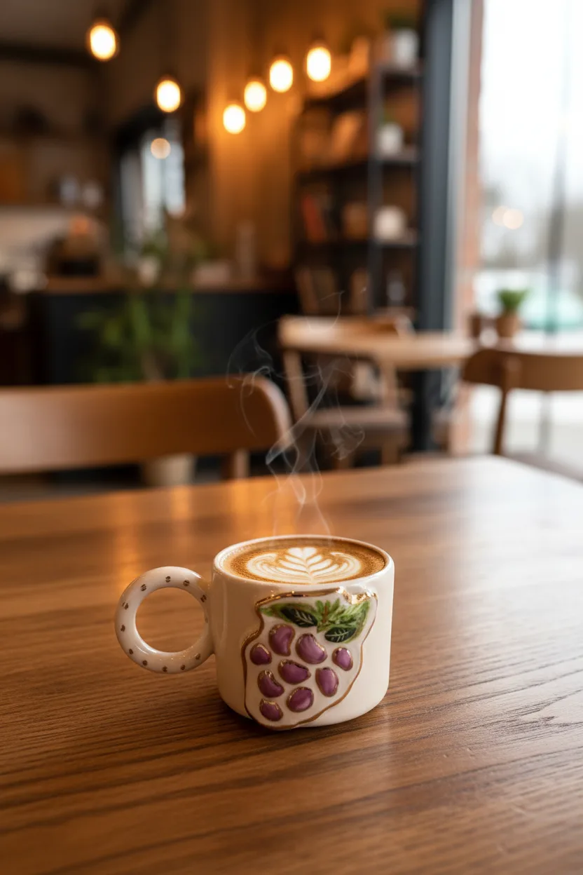 Salkım Seramik Mug 170ml & 24k Altın Dekor & El Yapımı