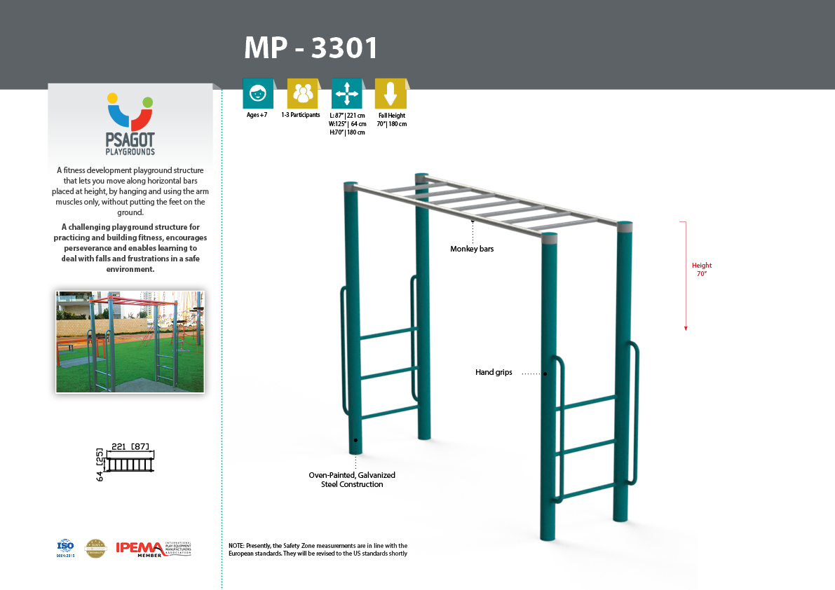 Monkey Bars on a Playground - Fall Height and Playground Safety