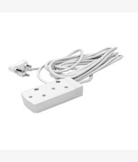 Noble Poweline 10m Multi Plug Coupler Extension Cord Lead With Dual 3 Pin Sockets-16A Rated Plugs 250V, Power
