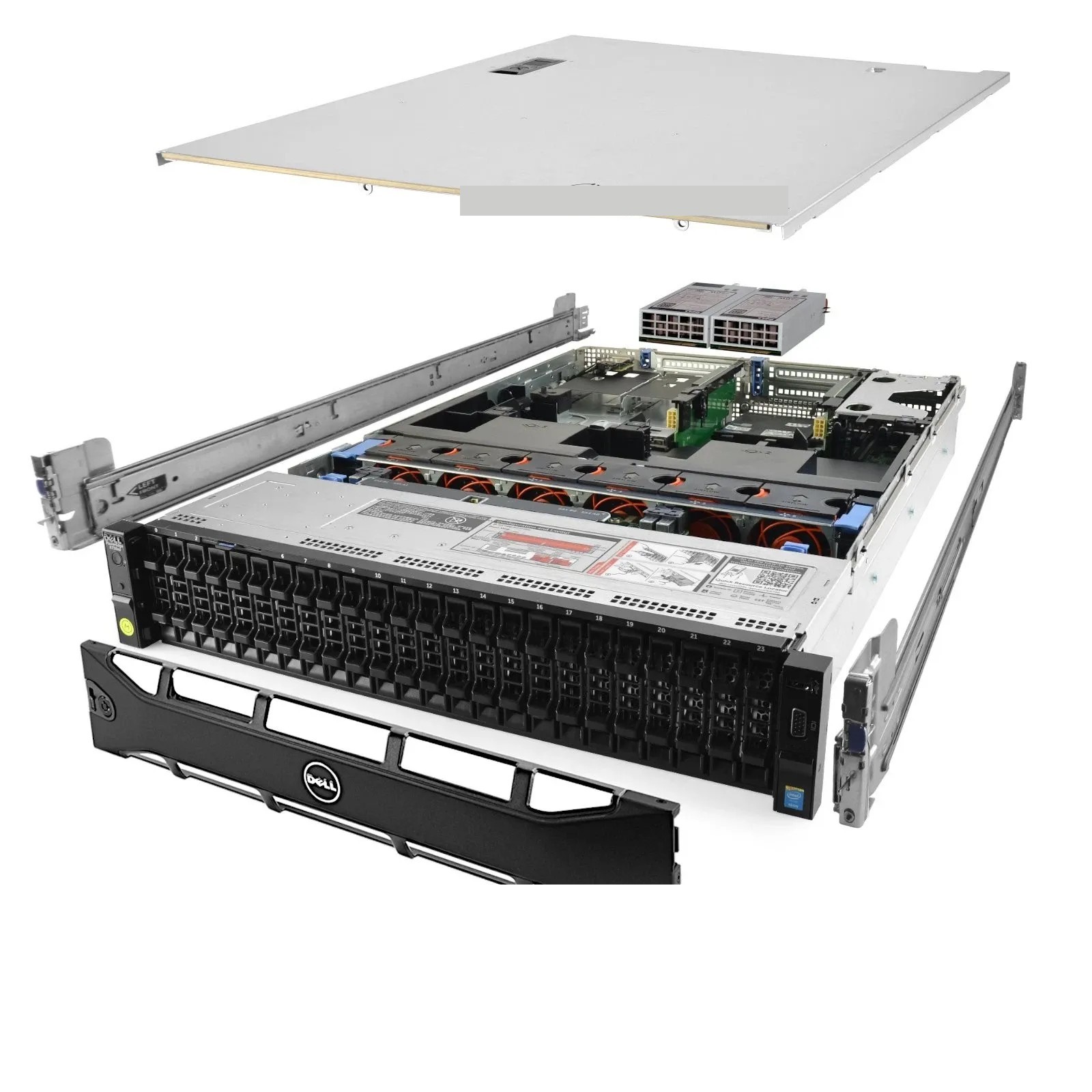 Dell PowerEdge R730xd Server 24B SFF 2.40Ghz 16-Core 96GB RAM + 400GB SSDs Rails