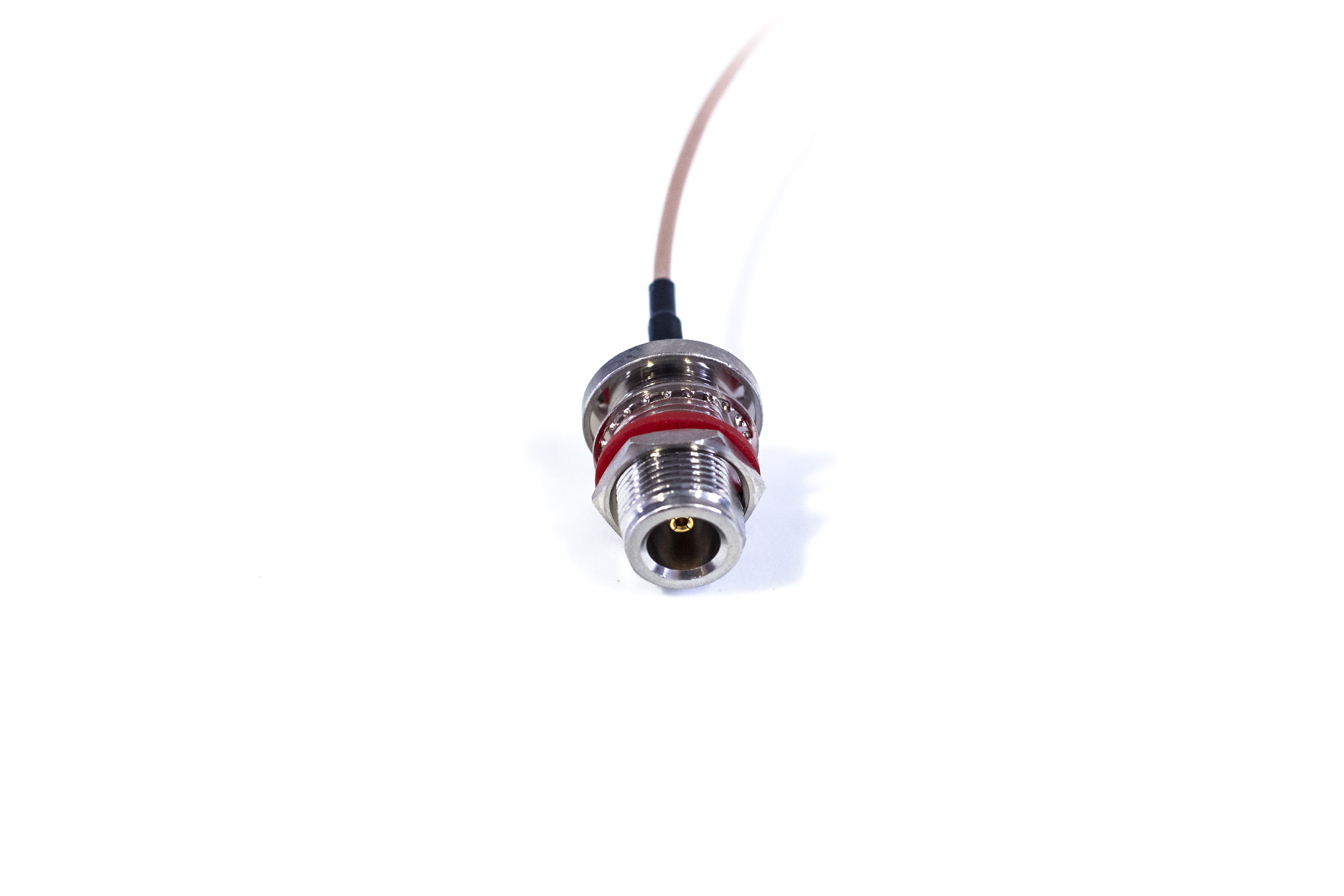 MMCX(m) 90 Deg. to N(f) Bulkhead - 300mm Pigtail, RG174