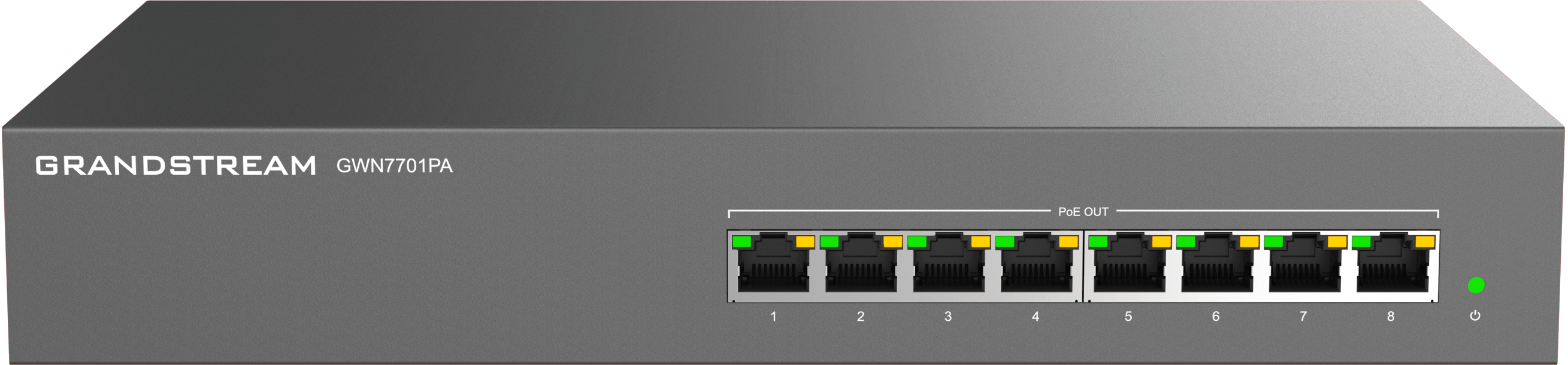 Grandstream Enterprise 8 port Unmanaged GbE PoE Switch - 145W
