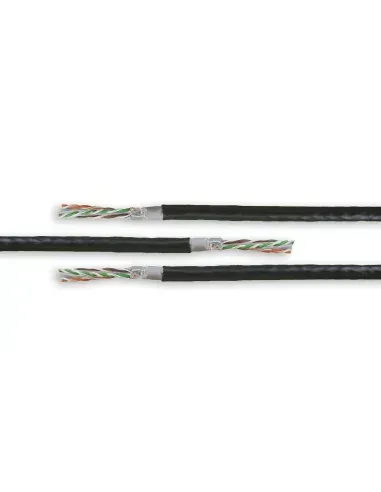 Acconet CAT5 UV Outdoor Ethernet Cable 100m Black CCA SF/TP Pull Box