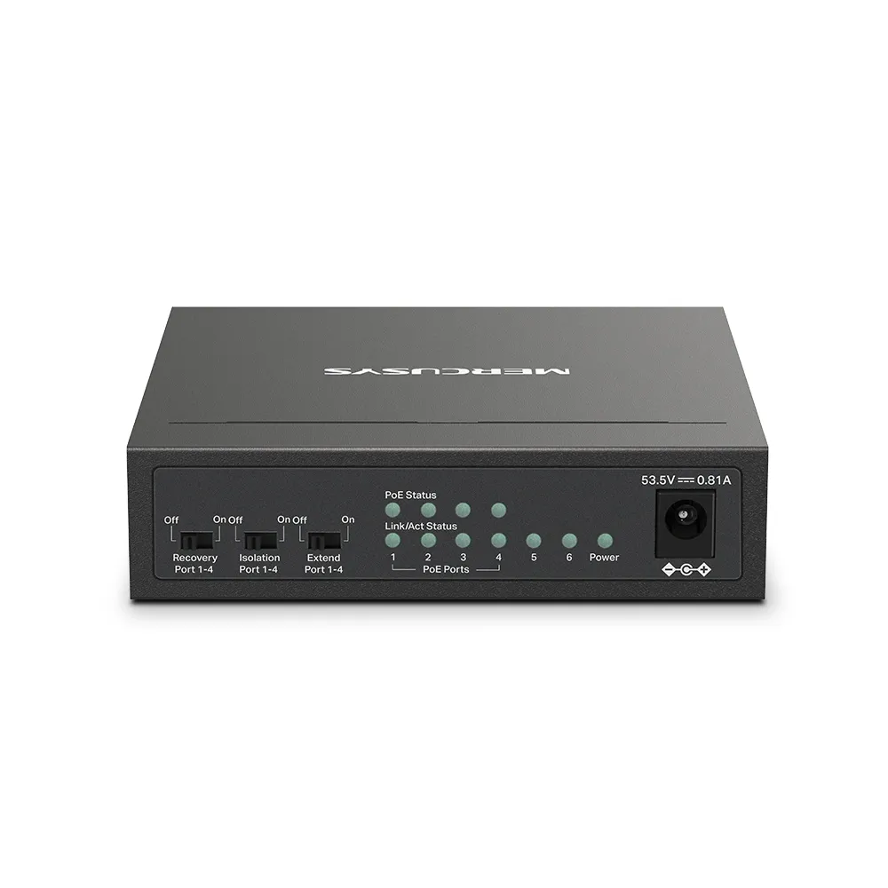 Mercusys 6-Port 10/100 Mbps Desktop Switch with 4-Port PoE+