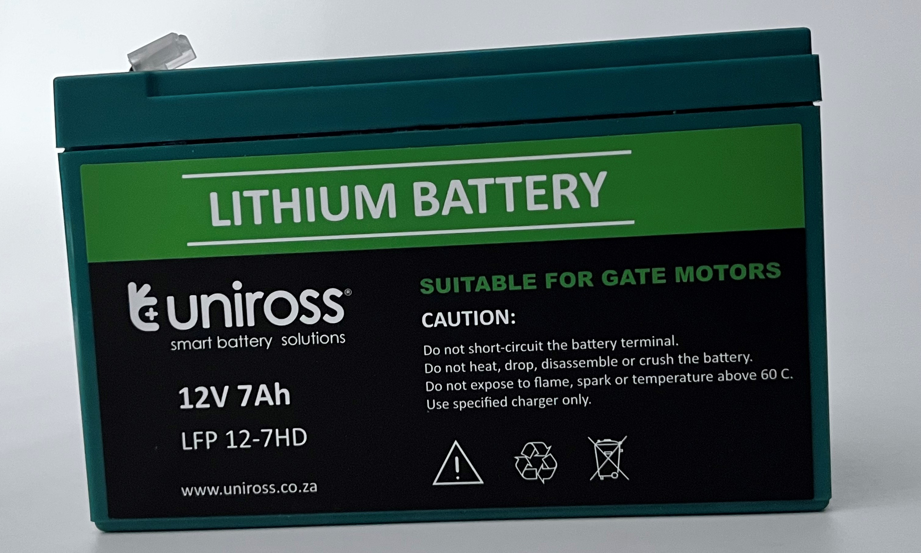 Uniross 12.8V 7Ah (89.6Wh) High Draw LiFEPO4 Battery