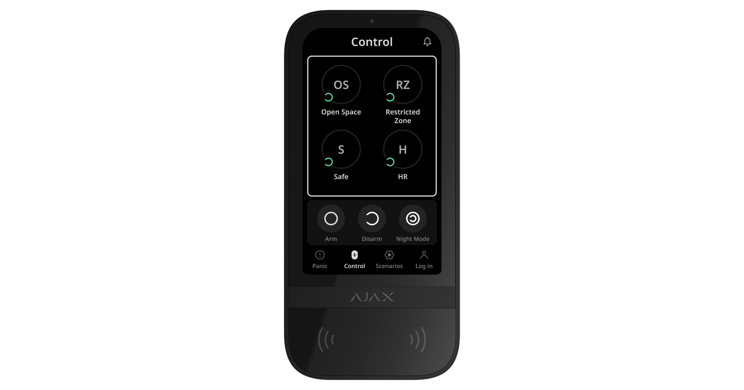 AJAX Security - Black Wireless Keypad Touch Screen