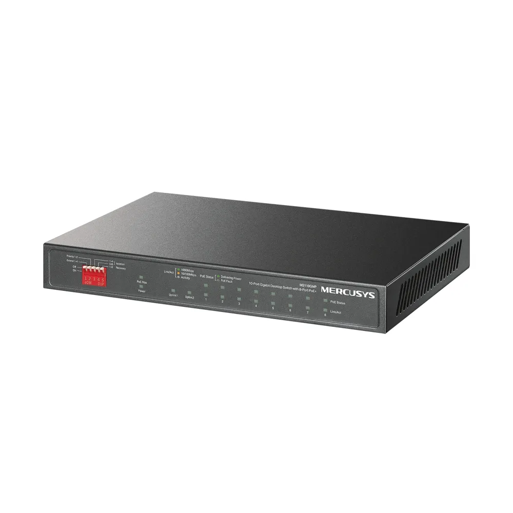 Mercusys 10-Port Gigabit Desktop Switch with 8-Port PoE+