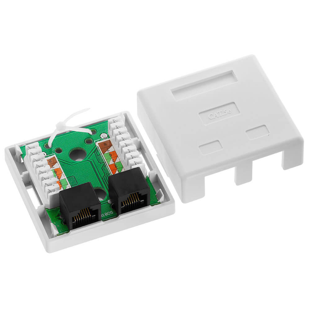 Acconet CAT5e Double RJ45 Wall Box