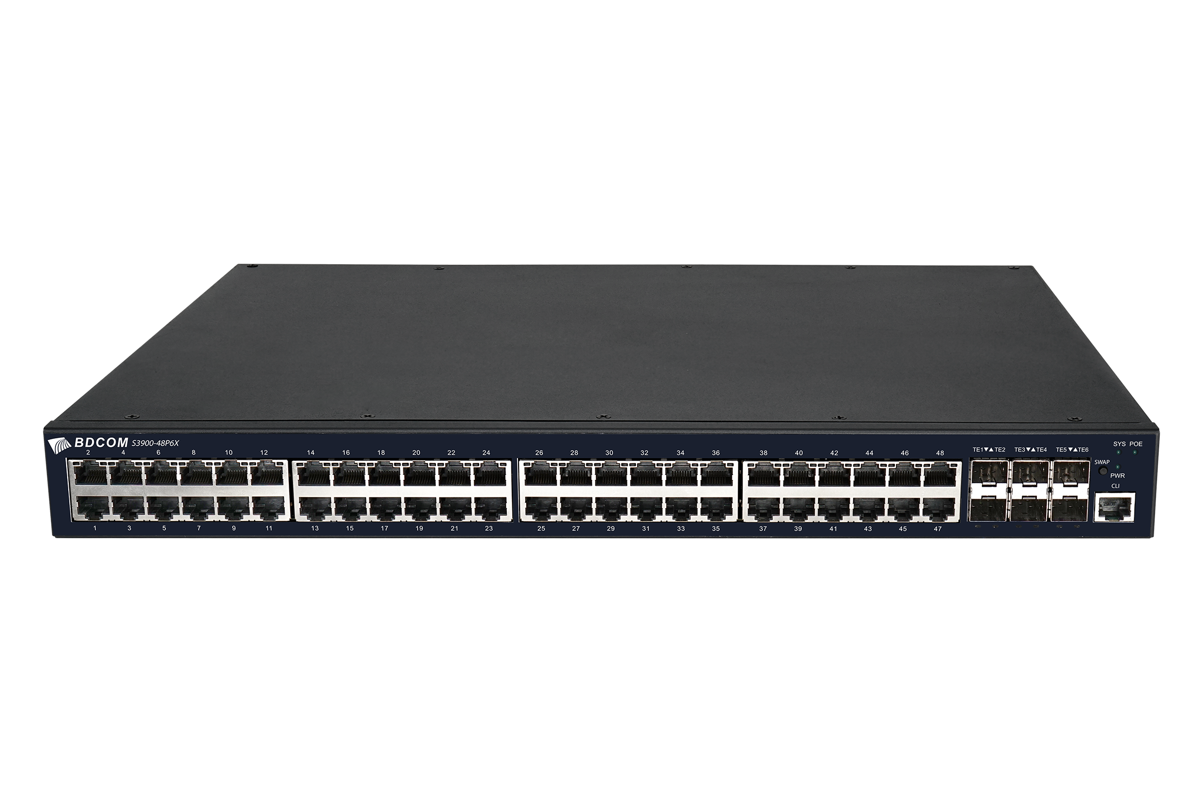 BDCOM 48-Port L3 GE PoE, 6 10GE/GE SFP+, Hot-swap PSU