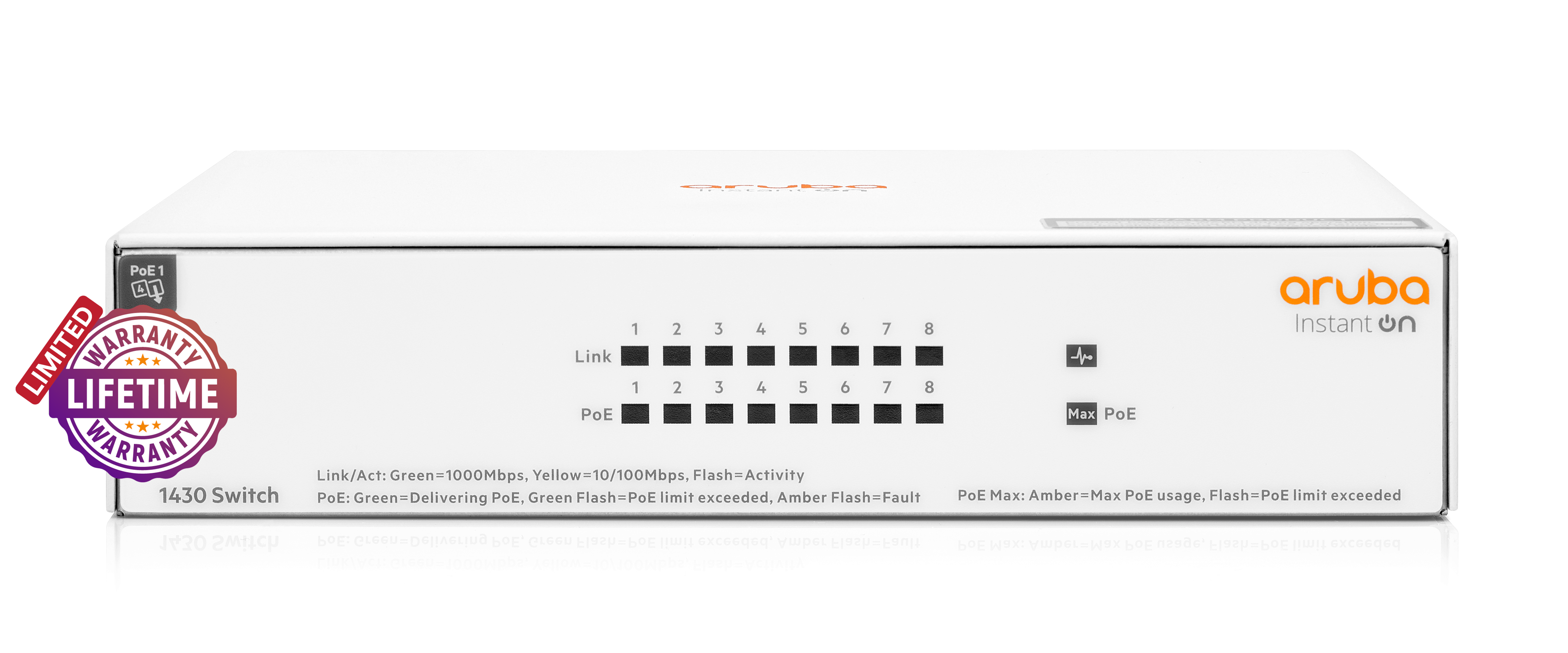 HPE Networking Instant On 1430 8 Port GbE Poe Switch