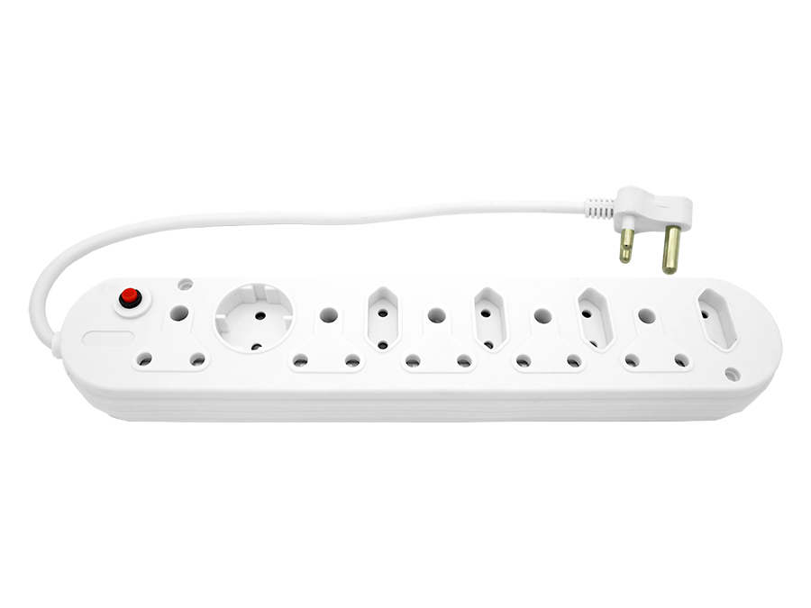 Multi Plug 5x16A 5x5A 0.5m Cord White