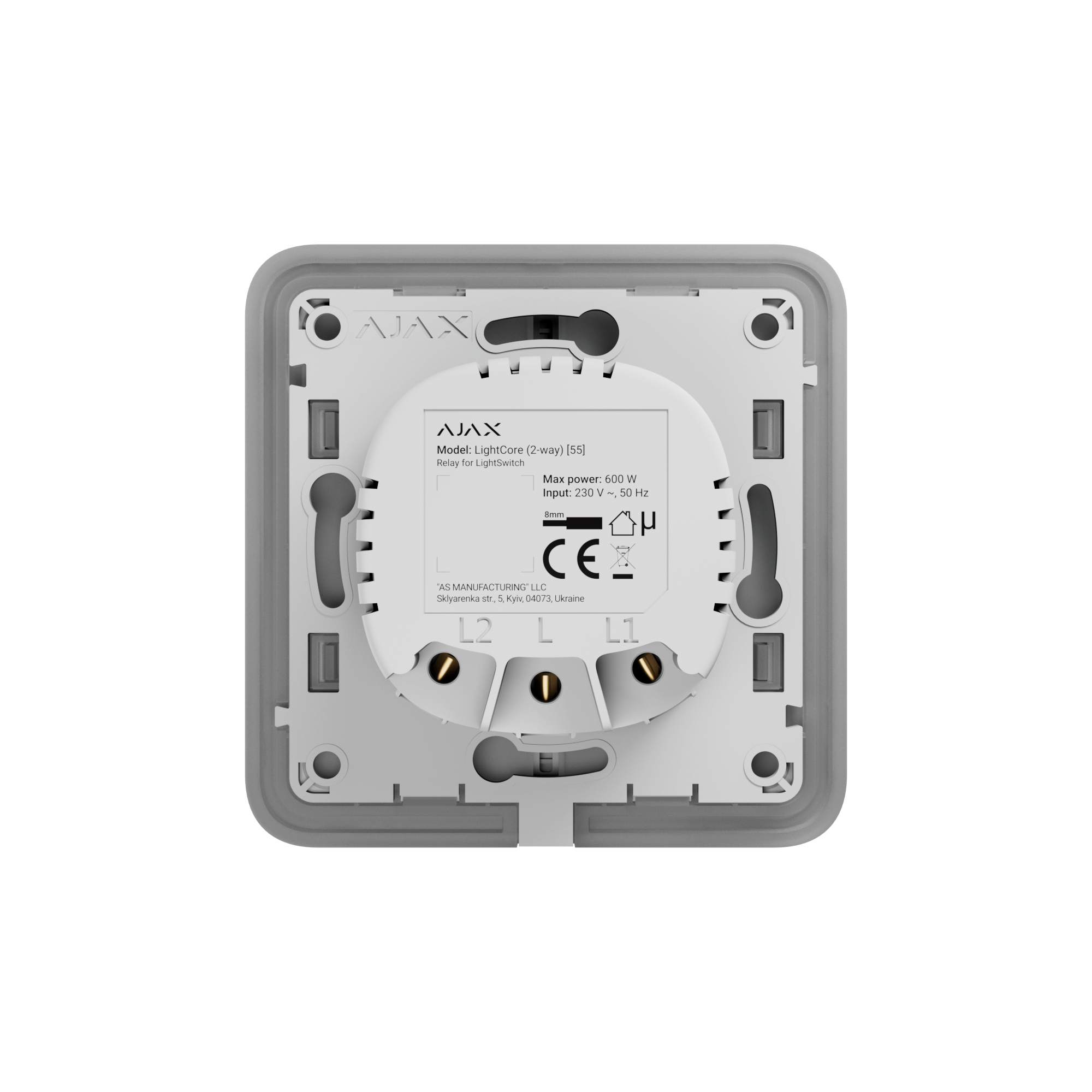 AJAX Security - LightCore 2 Way Wireless Light Switch, SoloButton not included