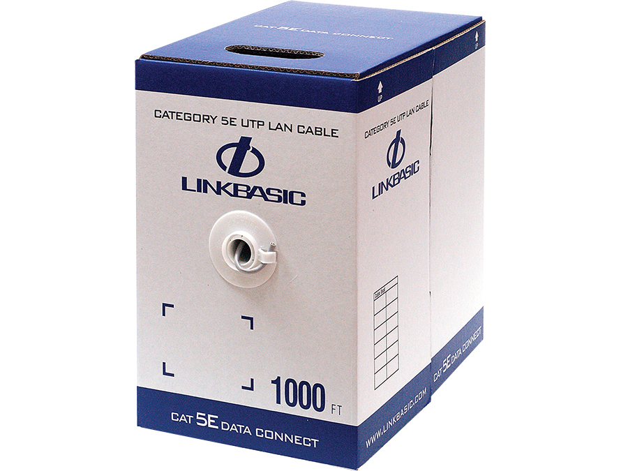 Linkbasic 305m Box Cat5e Stranded Grey UTP Cable