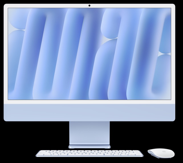 Apple iMac 24-inch Retina 4.5K Display, M4 10-Core CPU/GPU, 24GB RAM, 512GB SSD - Blue