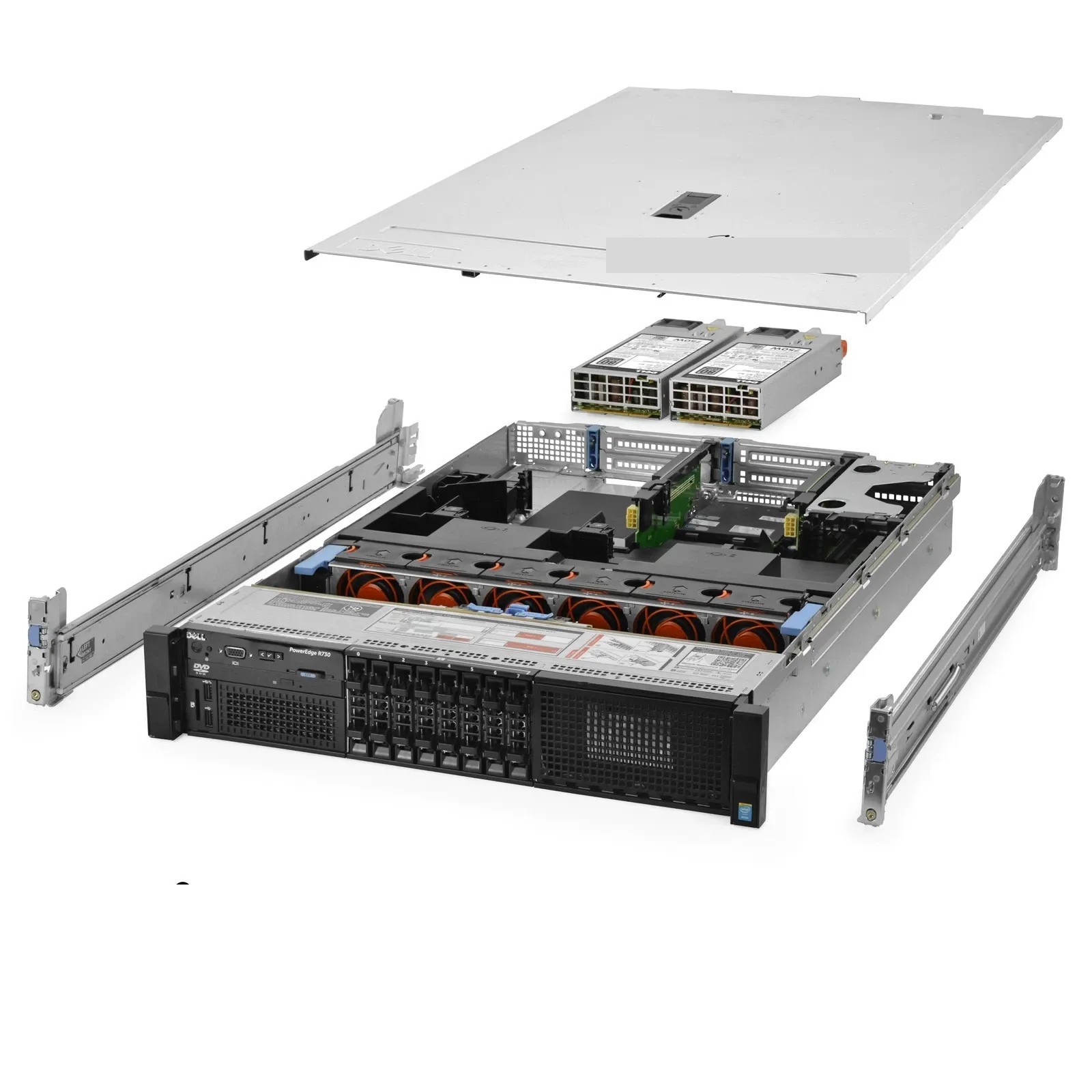 Dell PowerEdge R730 Server 2.20Ghz 24-Core 256GB RAM + 8x Caddies + Rails Media