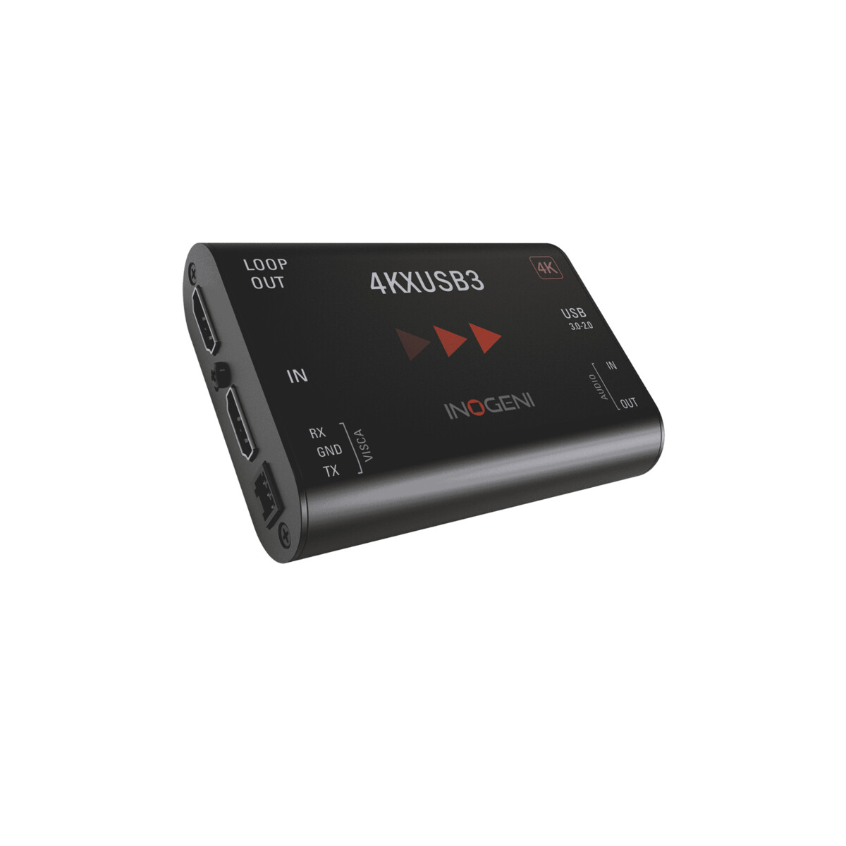 Inogeni Ultra HD to USB 3.0 professional camera converter with an HDMI loop and VISCA port
