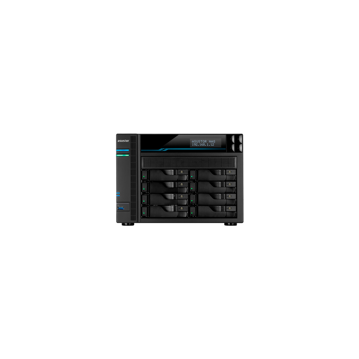 Asustor Lockerstor 8 8 Bay NAS No Hard Drive - Intel ATOM C3538 64-bit Quad Core 2.1GHz CPU, Integrated Memory