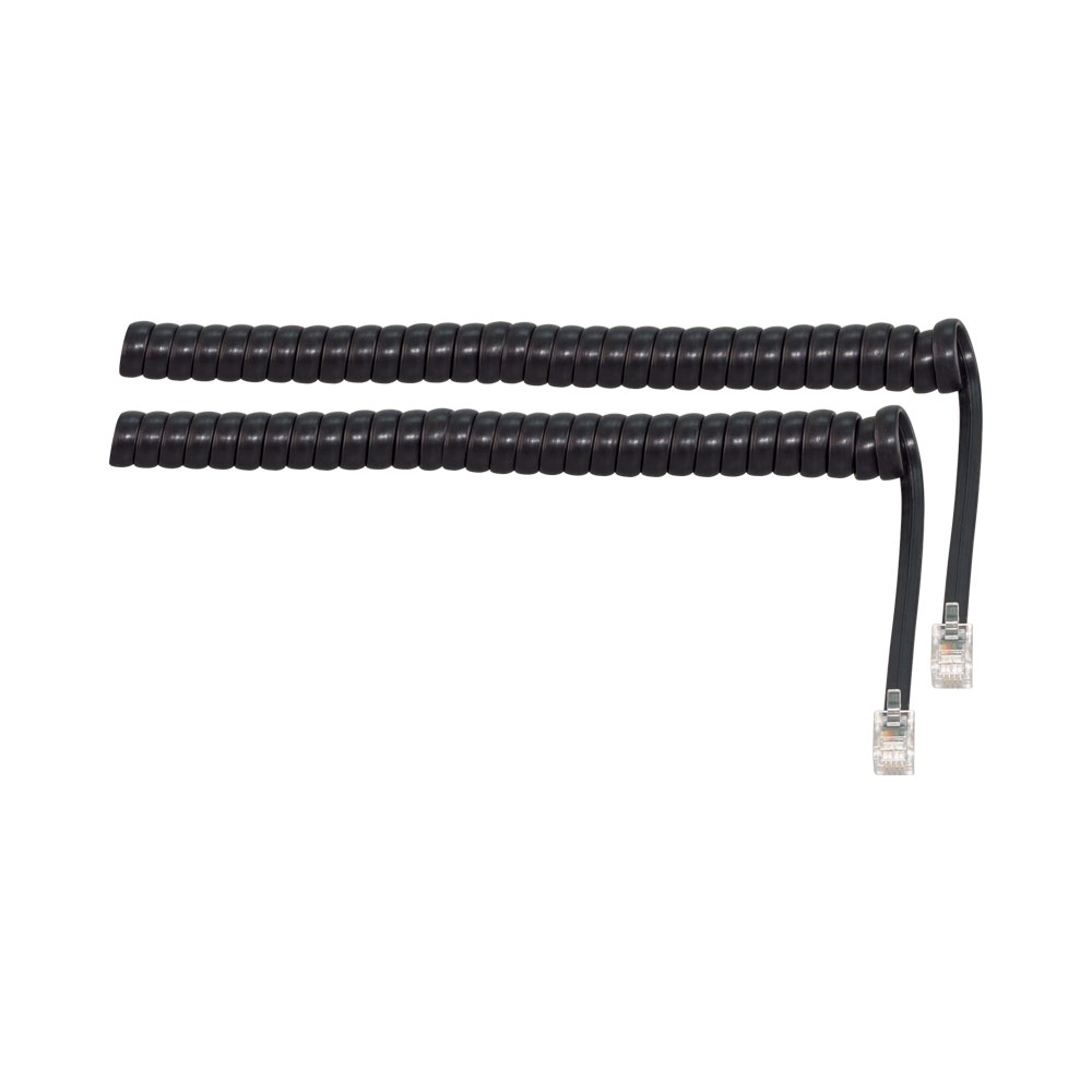 RJ9 Curly Telephone Cable Black