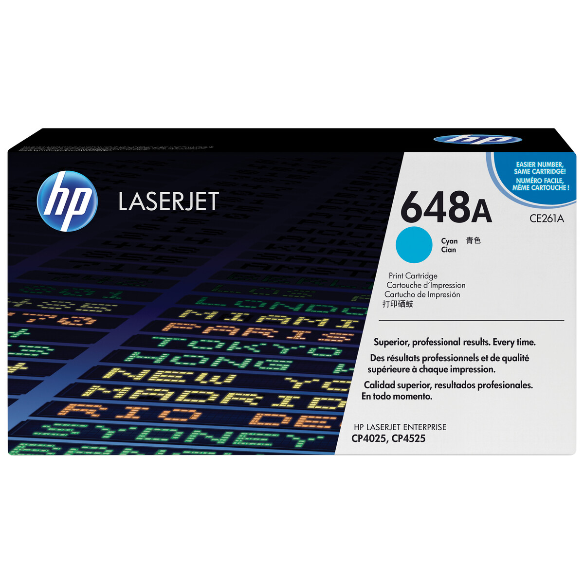 HP 648A Cyan Toner- for use with Color LaserJet Enterprise CP4025dn, CP4025n, CP4525dn, CP4525n, CP4525xh