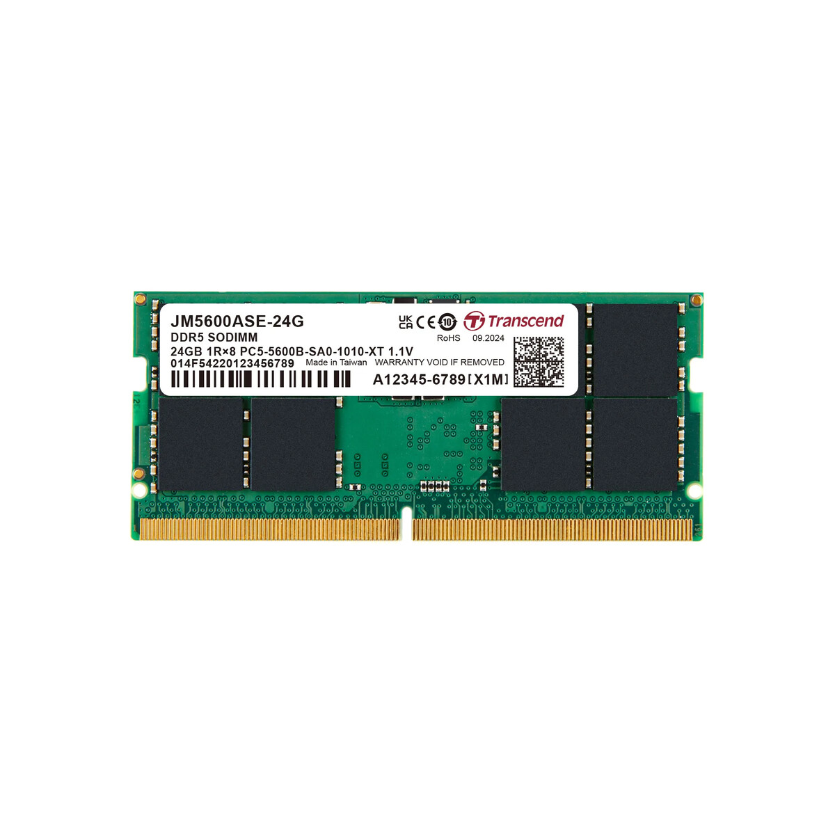Transcend Jet Memory 24GB DDR5 5600MHz SO-DIMM Notebook RAM