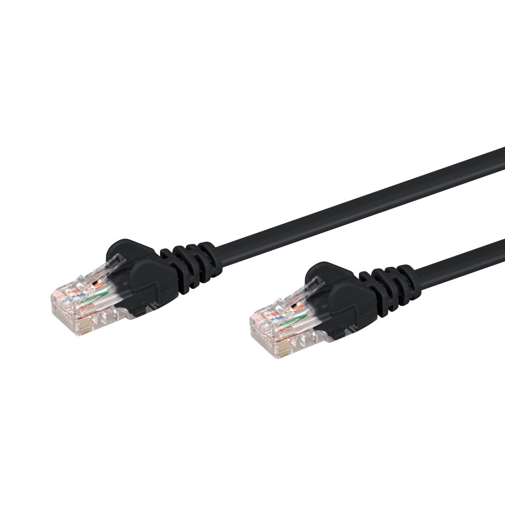 LinkQnet 3M RJ45 CAT5E Anti-Snag Moulded PVC Network Flylead - Black