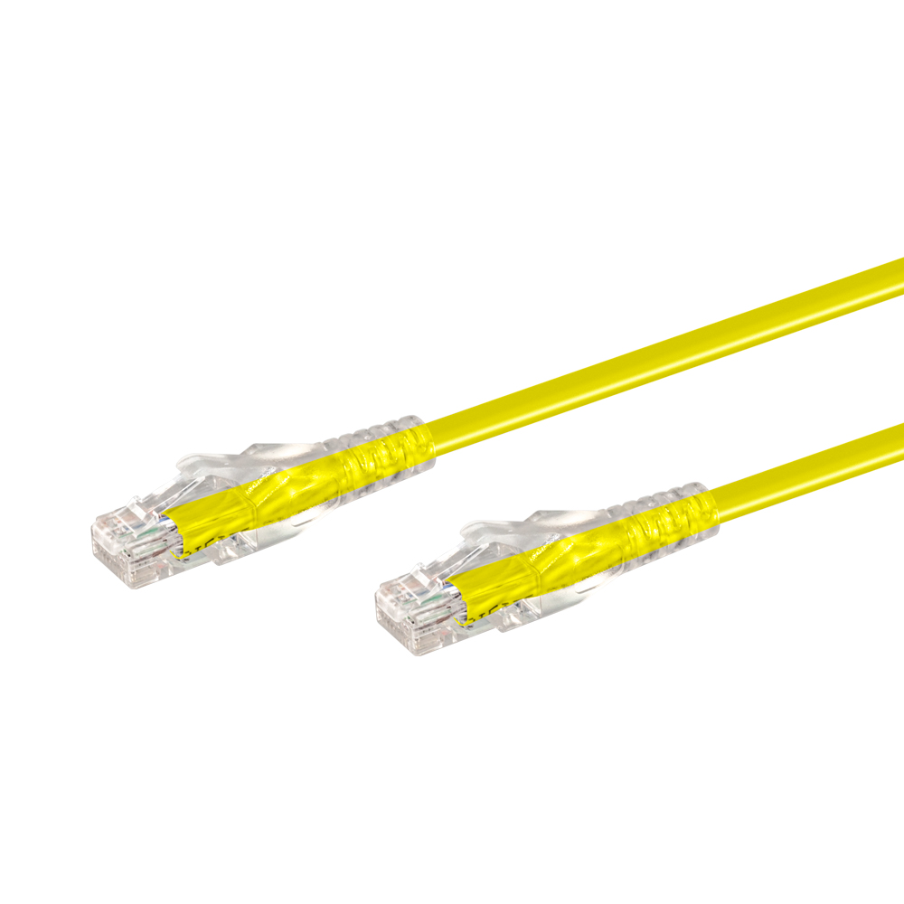 LinkQnet 2M RJ45 CAT6 Anti-Snag Moulded PVC Network Flylead - Yellow